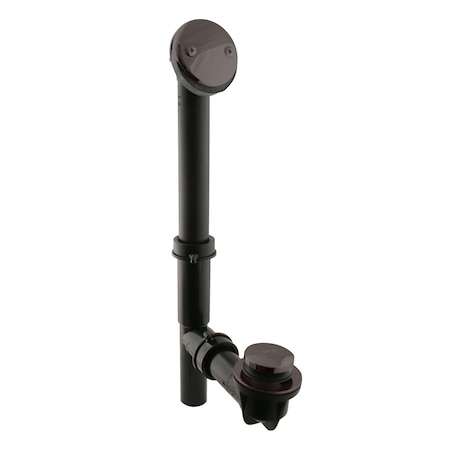 Westbrass 14" Bathtub Overflow Assembly with Tip-Toe Drain and 2-Hole Overflow , Oil Rubbed Bronze 593144-12